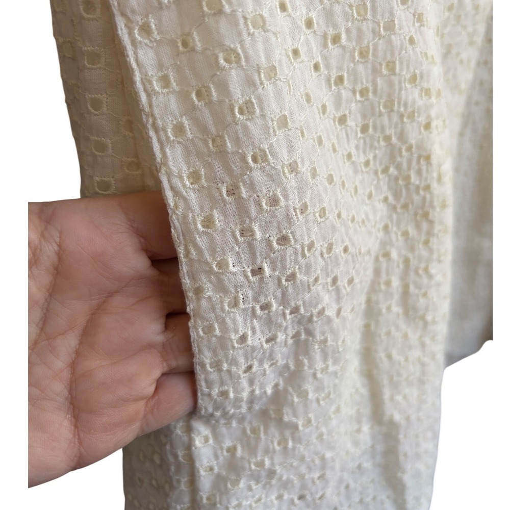 Free People Berry Kiss Dress Ivory Eyelet Off Shoulder Mini‎ OB1903732 M - Picture 7 of 11